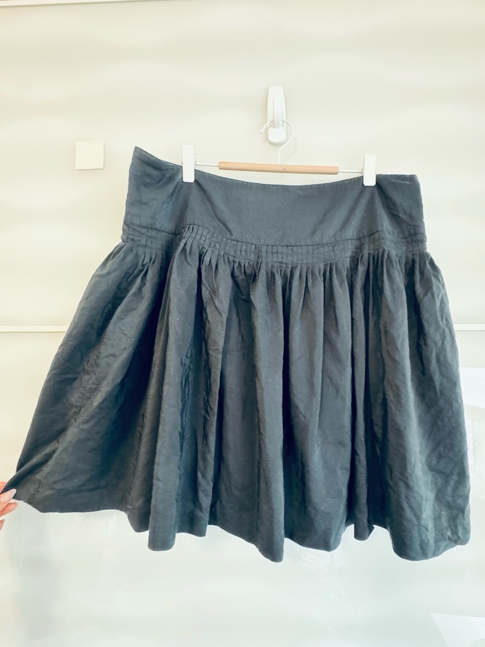 Gap Silk cotton skirt black 16 XL pleated circle full flare skirt